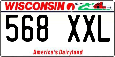 WI license plate 568XXL