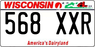 WI license plate 568XXR