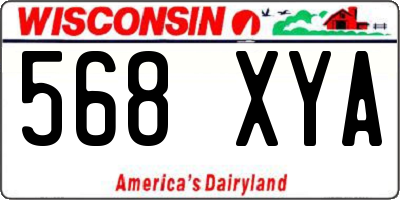 WI license plate 568XYA