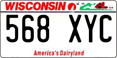 WI license plate 568XYC
