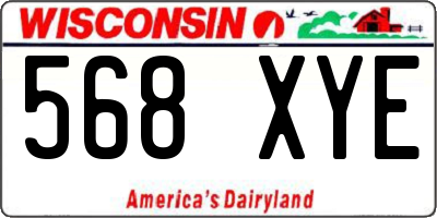 WI license plate 568XYE