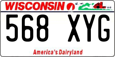 WI license plate 568XYG