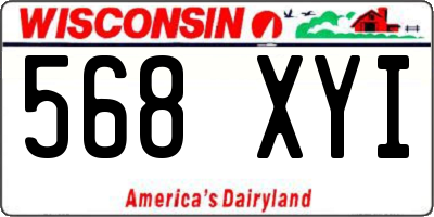 WI license plate 568XYI