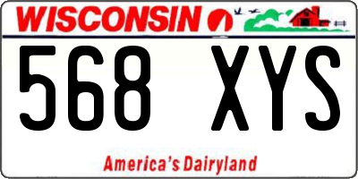 WI license plate 568XYS