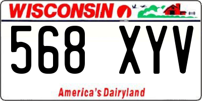WI license plate 568XYV