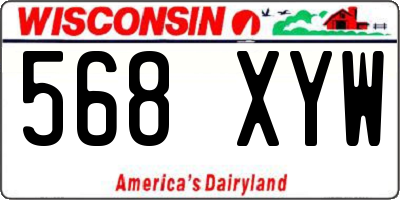 WI license plate 568XYW