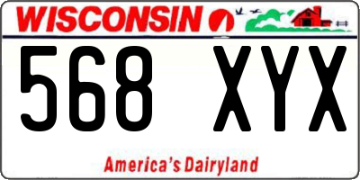 WI license plate 568XYX