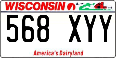 WI license plate 568XYY