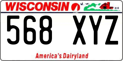 WI license plate 568XYZ