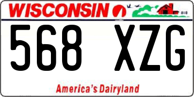 WI license plate 568XZG