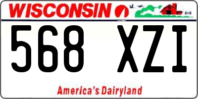 WI license plate 568XZI