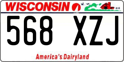 WI license plate 568XZJ