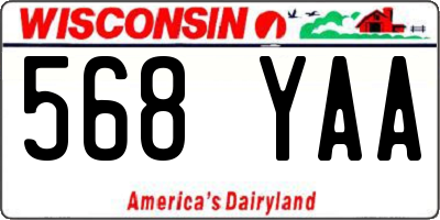 WI license plate 568YAA