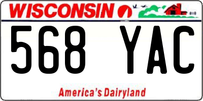 WI license plate 568YAC