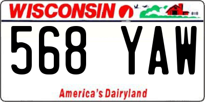 WI license plate 568YAW