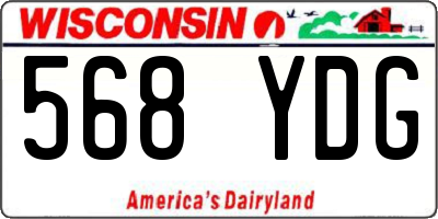 WI license plate 568YDG