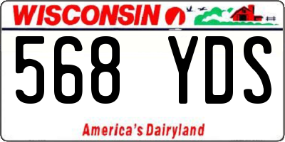WI license plate 568YDS