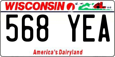 WI license plate 568YEA