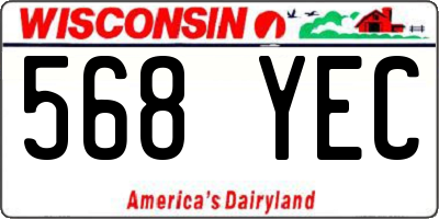 WI license plate 568YEC