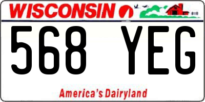 WI license plate 568YEG