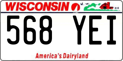 WI license plate 568YEI