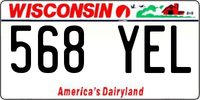 WI license plate 568YEL
