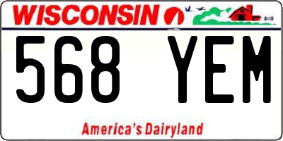 WI license plate 568YEM
