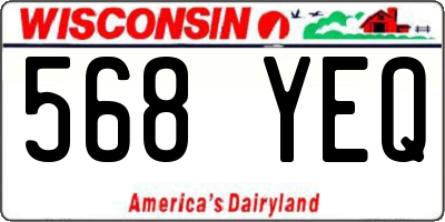 WI license plate 568YEQ