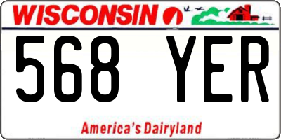WI license plate 568YER