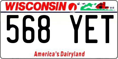 WI license plate 568YET
