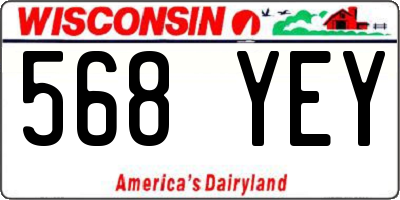 WI license plate 568YEY