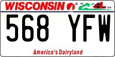 WI license plate 568YFW
