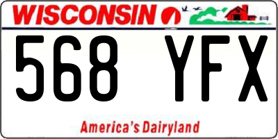 WI license plate 568YFX