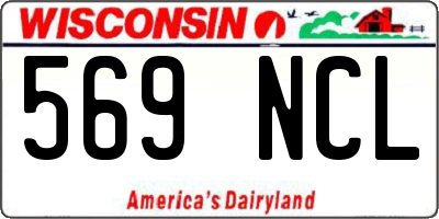 WI license plate 569NCL