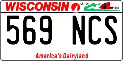 WI license plate 569NCS