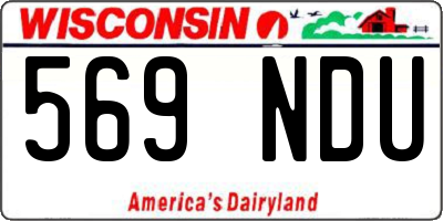 WI license plate 569NDU