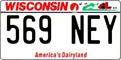 WI license plate 569NEY