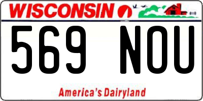 WI license plate 569NOU
