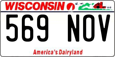 WI license plate 569NOV
