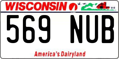 WI license plate 569NUB