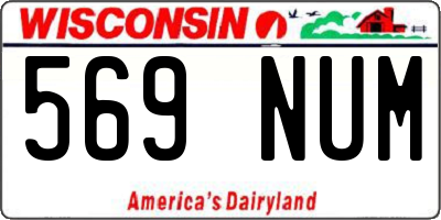 WI license plate 569NUM