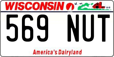WI license plate 569NUT