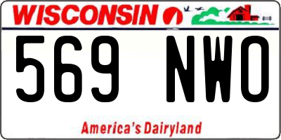 WI license plate 569NWO