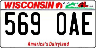 WI license plate 569OAE