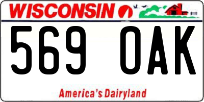 WI license plate 569OAK