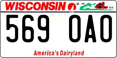 WI license plate 569OAO