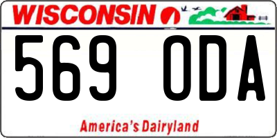 WI license plate 569ODA