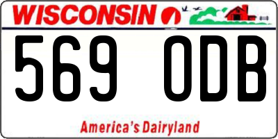 WI license plate 569ODB