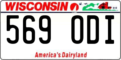 WI license plate 569ODI