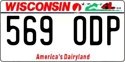 WI license plate 569ODP